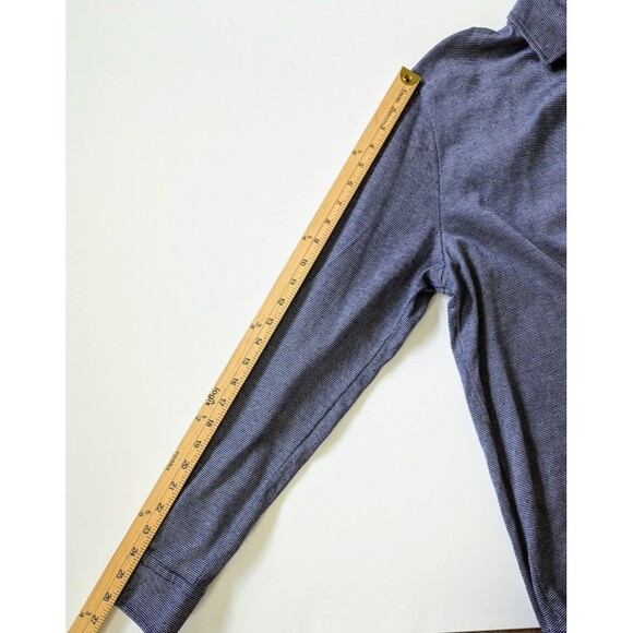 Hart Schaffner Marx Cotton Long Sleeve Button Down Shirt Navy Medium - Picture 8 of 8